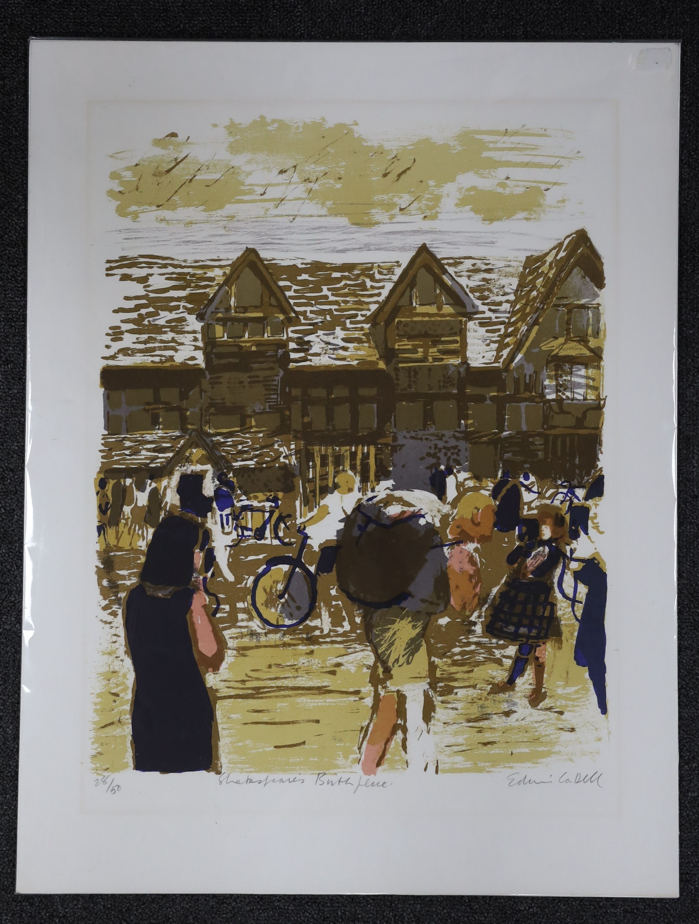 Edwin Ladell (1919-1970), lithograph, 'Shakespeare's Birth Place', signed in pencil, 28/50, 60 x 47cm, unframed